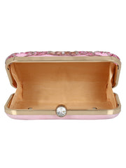 Adorn Embellished Faux Silk Clutch