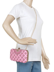 Adorn Embellished Faux Silk Clutch