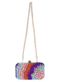 Adorn Embellished Faux Silk Clutch