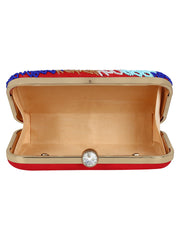 Adorn Embellished Faux Silk Clutch