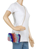 Adorn Embellished Faux Silk Clutch