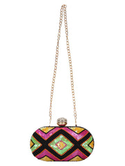 Gala Embellished Faux Silk Clutch