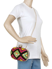 Gala Embellished Faux Silk Clutch