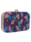 Adorn Embellished Faux Silk Clutch