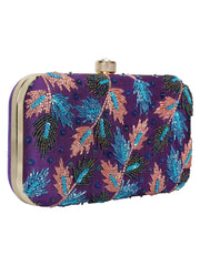 Adorn Embellished Faux Silk Clutch