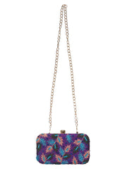 Adorn Embellished Faux Silk Clutch