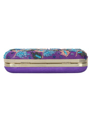 Adorn Embellished Faux Silk Clutch