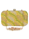 Adorn Embellished Faux Silk Clutch