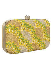 Adorn Embellished Faux Silk Clutch