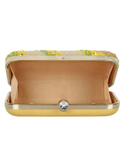 Adorn Embellished Faux Silk Clutch