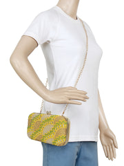 Adorn Embellished Faux Silk Clutch