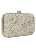 Pearl Embellished Faux Silk Clutch