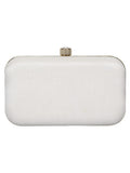 Pearl Embellished Faux Silk Clutch