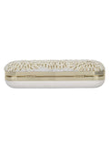 Pearl Embellished Faux Silk Clutch