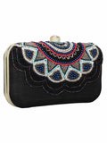 Adorn Embellished Faux Silk Clutch