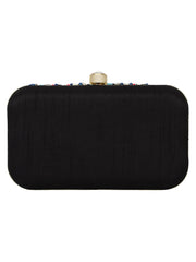 Adorn Embellished Faux Silk Clutch