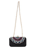 Adorn Embellished Faux Silk Clutch