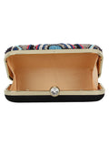 Adorn Embellished Faux Silk Clutch