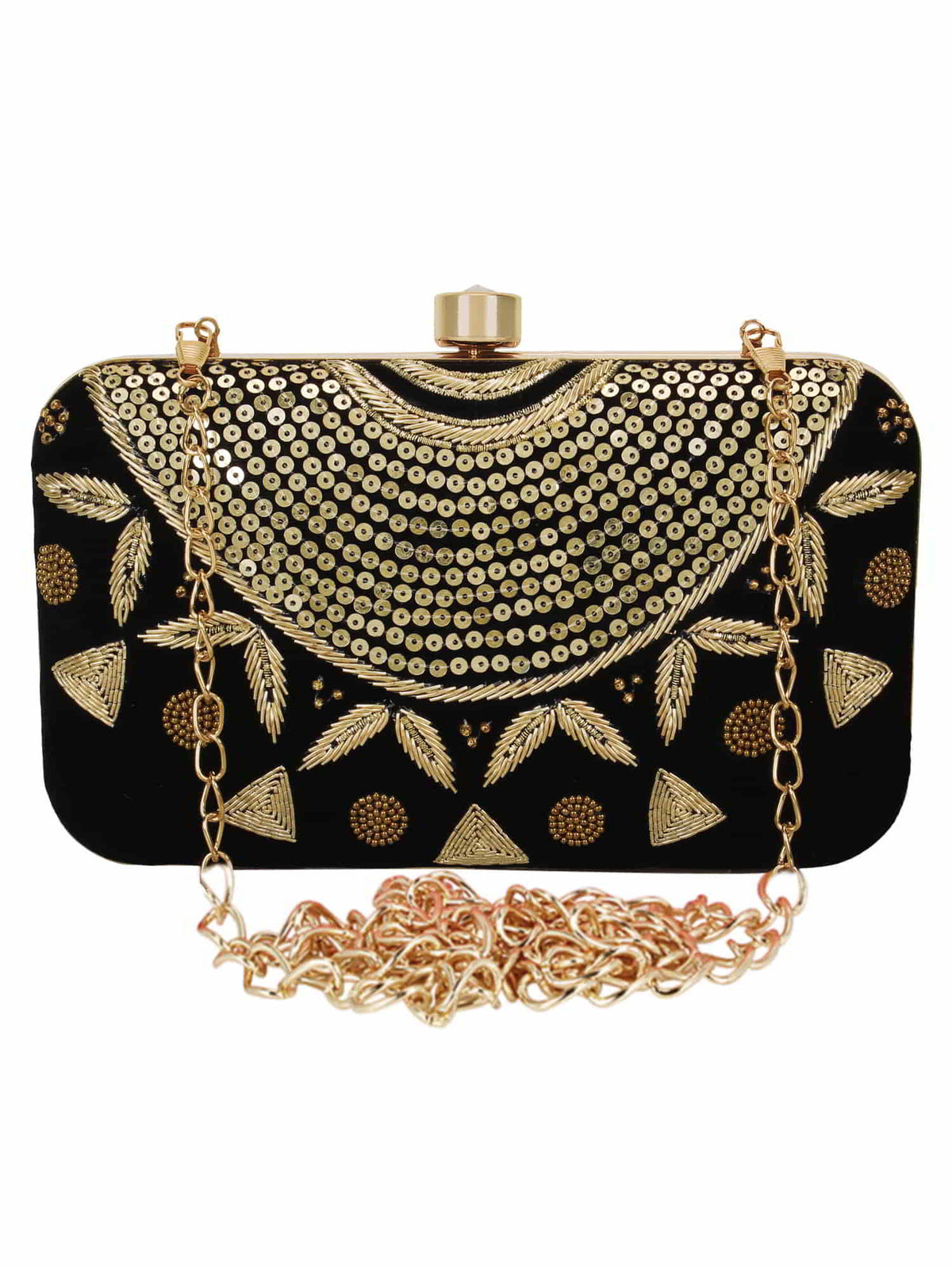 Adorn Embellished Velvet Clutch