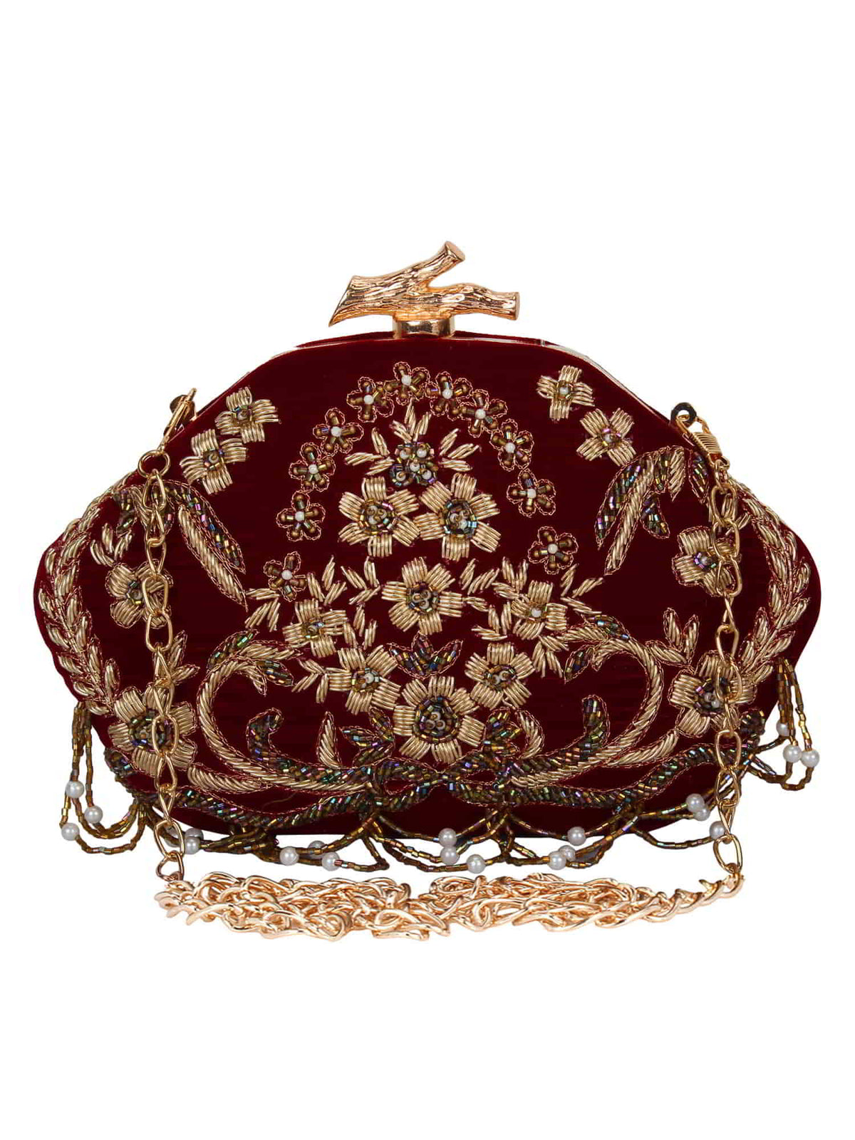 Glitz Embellished Velvet Clutch