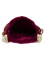 Dazzle Embellished Faux Silk Potli