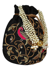 Dazzle Embellished Faux Silk Potli