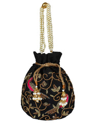 Dazzle Embellished Faux Silk Potli