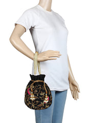 Dazzle Embellished Faux Silk Potli