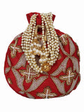 Dazzle Embellished Faux Silk Potli