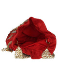 Dazzle Embellished Faux Silk Potli