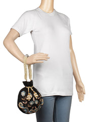 Dazzle Embellished Faux Silk Potli