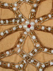 Lotus Embellished Faux Silk Potli