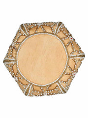 Lotus Embellished Faux Silk Potli