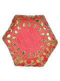 Lotus Embroidered Faux Silk Potli