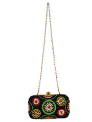 Adorn Embellished Faux Silk Clutch