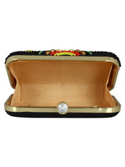 Adorn Embellished Faux Silk Clutch