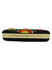 Adorn Embellished Faux Silk Clutch