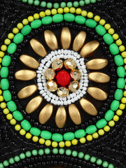Adorn Embellished Faux Silk Clutch