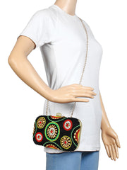 Adorn Embellished Faux Silk Clutch