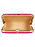 Adorn Embellished Faux Silk Clutch