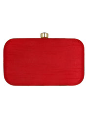Adorn Embellished Faux Silk Clutch