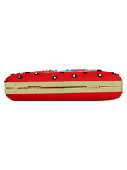Adorn Embellished Faux Silk Clutch