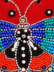 Adorn Embellished Faux Silk Clutch