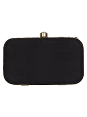 Adorn Embellished Faux Silk Box Clutch