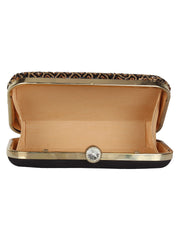 Adorn Embellished Faux Silk Box Clutch