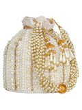 Dangle Embellished Faux Silk Potli