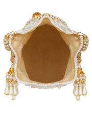 Dangle Embellished Faux Silk Potli