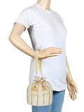 Dangle Embellished Faux Silk Potli