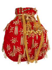 Dangle Embellished Velvet Potli
