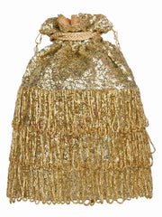 Dangle Sequines Faux Silk Potli